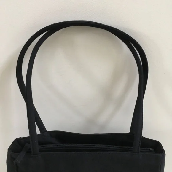 SAKS FIFTH AVENUE Black Tote BAG Purse Handbag Embroidered Logo Y2K NEW - Picture 2 of 13